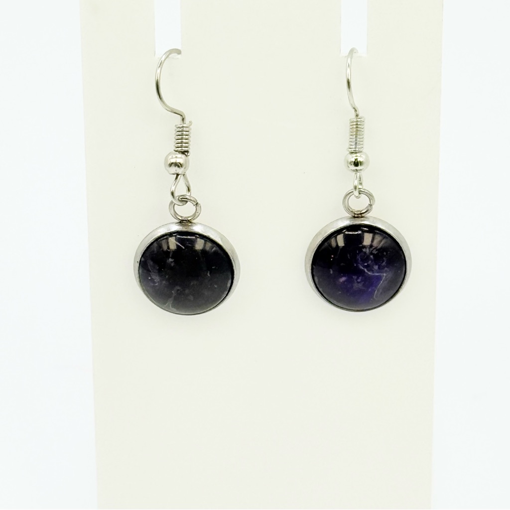Chic Amethyst Drop Earrings
